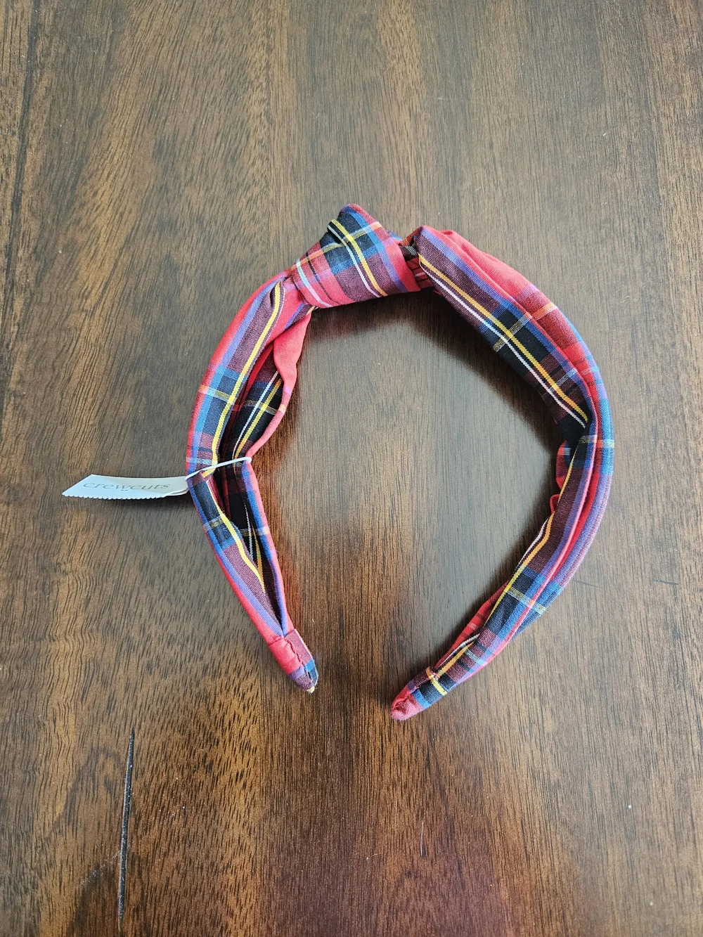 Crewcuts Girls Tartan Plaid Knot Headband, Red